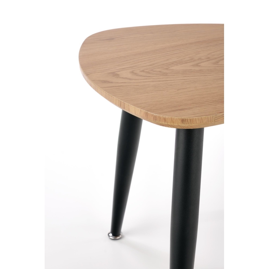 SETTI 2x Sivupöytä NICEA halkaisija 40/60 cm kultainen tammi/musta