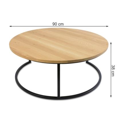 SETTI 2x Sohvapöytä OAKLOFT 38x90 cm musta/tammi
