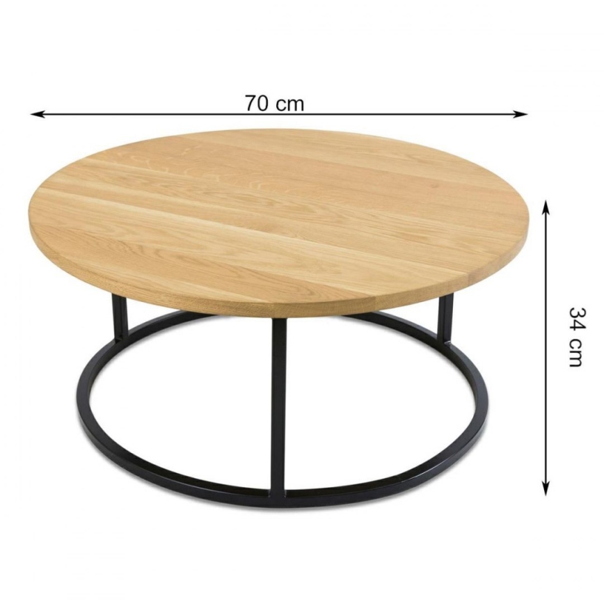 SETTI 2x Sohvapöytä OAKLOFT 38x90 cm musta/tammi