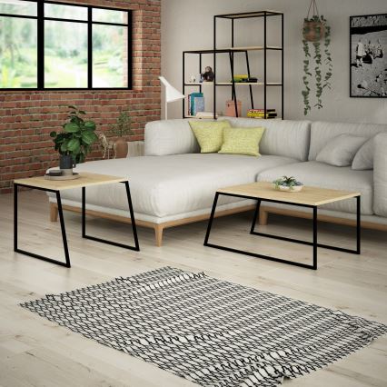SETTI 2x sohvapöytä PAL beige/musta