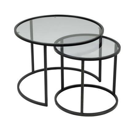 SETTI 2x Sohvapöytä TOKYO halkaisija 42/60 cm musta