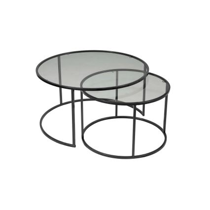 SETTI 2x Sohvapöytä TOKYO halkaisija 60/80 cm musta