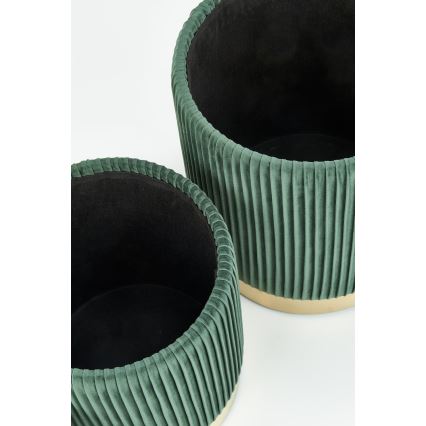 SETTI 2x Tabouret MONTY halkaisija 36/44 cm vihreä/kulta