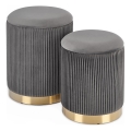 SETTI 2x Tabouret MONTY halkaisija 36/66 cm harmaa/kulta