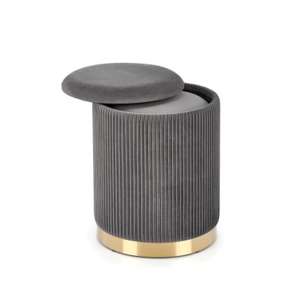 SETTI 2x Tabouret MONTY halkaisija 36/66 cm harmaa/kulta