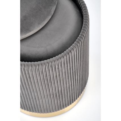 SETTI 2x Tabouret MONTY halkaisija 36/66 cm harmaa/kulta