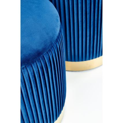 SETTI 2x Tabouret MONTY halkaisija 36/66 cm sininen/kulta