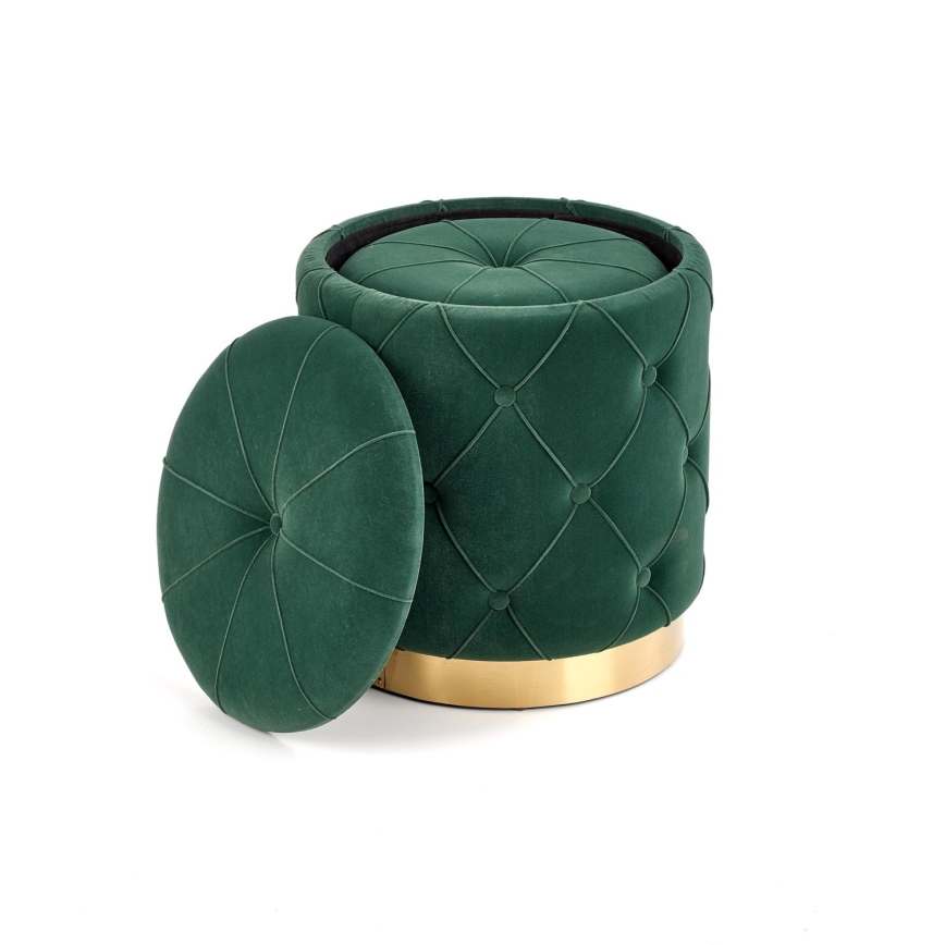 SETTI 2x Tabouret POLLY halkaisija 40/44 cm vihreä/kulta