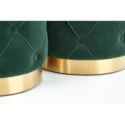 SETTI 2x Tabouret POLLY halkaisija 40/44 cm vihreä/kulta