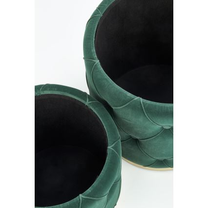 SETTI 2x Tabouret POLLY halkaisija 40/44 cm vihreä/kulta