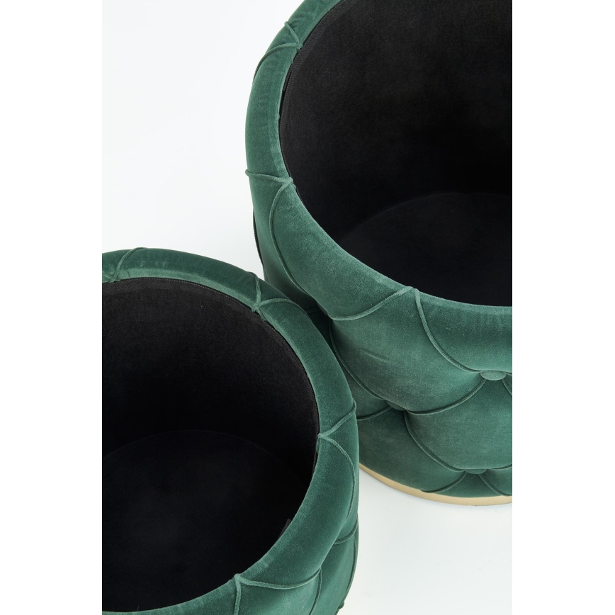 SETTI 2x Tabouret POLLY halkaisija 40/44 cm vihreä/kulta