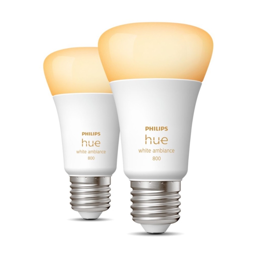 SETTI 2xLED Himmennettävä polttimo Philips Hue WHITE AMBIANCE E27/6W/230V 2200-6500K