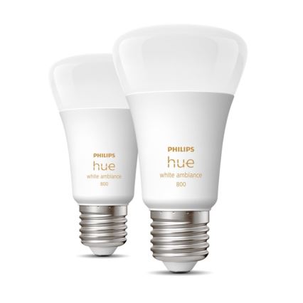 SETTI 2xLED Himmennettävä polttimo Philips Hue WHITE AMBIANCE E27/6W/230V 2200-6500K
