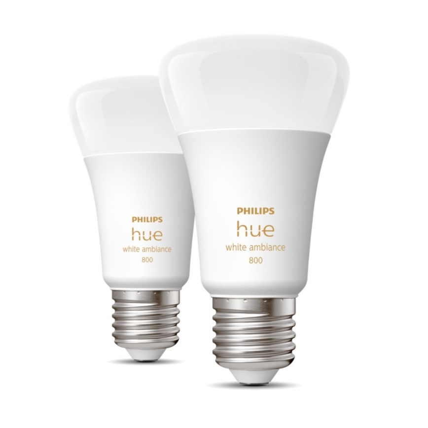 SETTI 2xLED Himmennettävä polttimo Philips Hue WHITE AMBIANCE E27/6W/230V 2200-6500K