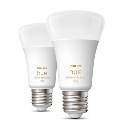 SETTI 2xLED Himmennettävä polttimo Philips Hue WHITE AMBIANCE E27/8W/230V 2200-6500K