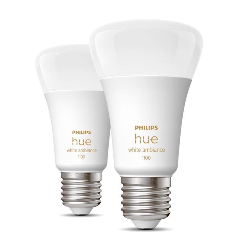 SETTI 2xLED Himmennettävä polttimo Philips Hue WHITE AMBIANCE E27/8W/230V 2200-6500K