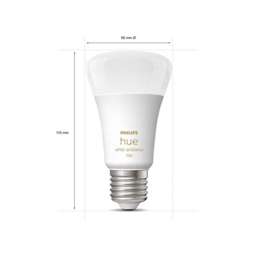 SETTI 2xLED Himmennettävä polttimo Philips Hue WHITE AMBIANCE E27/8W/230V 2200-6500K