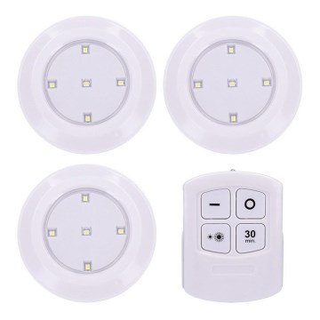 Setti 3 kpl himmennettäviä LED-valaisimia kaukosäätimellä LED/3xAAA