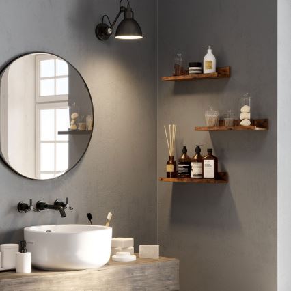 Setti 3 kpl SHELFY-seinähyllyjä, ruskea