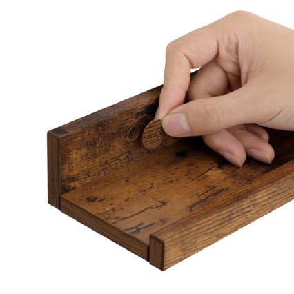 Setti 3 kpl SHELFY-seinähyllyjä, ruskea