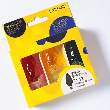 SETTI 3 x Vaihtolamppu CONE E10/20V/0,1A värikäs Valmistettu EU