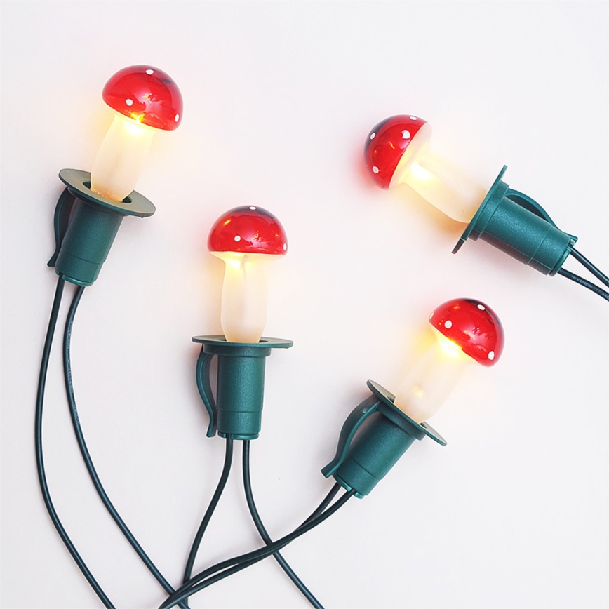 SETTI 3 x Vaihtolamppu MUSHROOM E10/20V/0,1A punainen Valmistettu EU