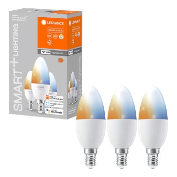 SETTI 3x Himmennettevä LED-polttimo SMART+ E14/5W/230V 2700K-6500K Wi-Fi - Ledvance