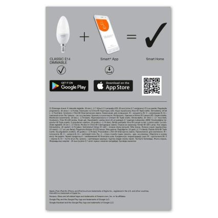 SETTI 3x Himmennettevä LED-polttimo SMART+ E14/5W/230V 2700K Wi-Fi - Ledvance