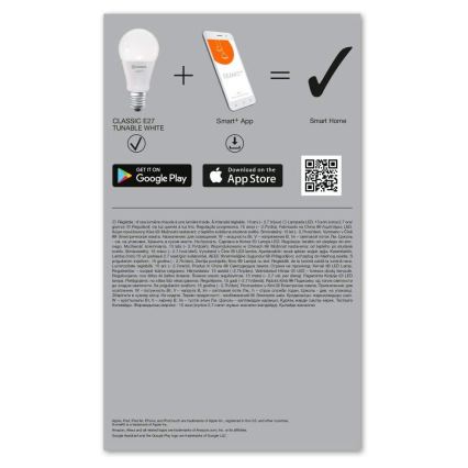 SETTI 3x Himmennettevä LED-polttimo SMART+ E27/14W/230V 2700K-6500K Wi-Fi - Ledvance