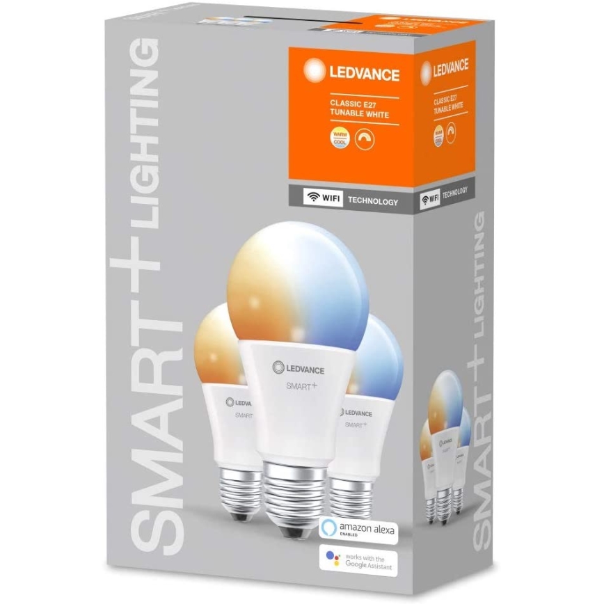 SETTI 3x Himmennettevä LED-polttimo SMART+ E27/9,5W/230V 2700K-6500K Wi-Fi - Ledvance