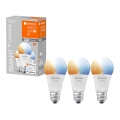 SETTI 3x Himmennettevä LED-polttimo SMART+ E27/9,5W/230V 2700K-6500K Wi-Fi - Ledvance