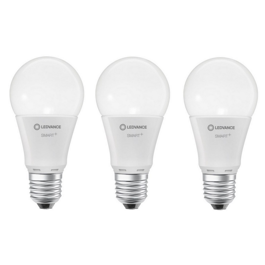 SETTI 3x Himmennettevä LED-polttimo SMART+ E27/9W/230V 2700K-6500K Wi-Fi - Ledvance