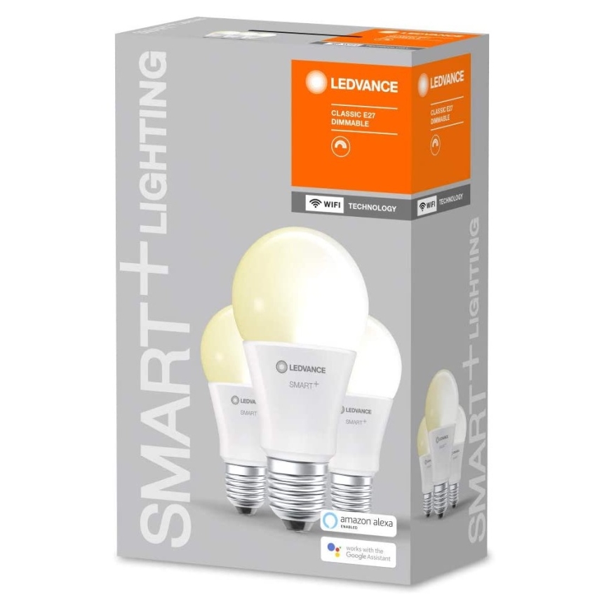SETTI 3x Himmennettevä LED-polttimo SMART+ E27/9W/230V 2700K Wi-Fi - Ledvance