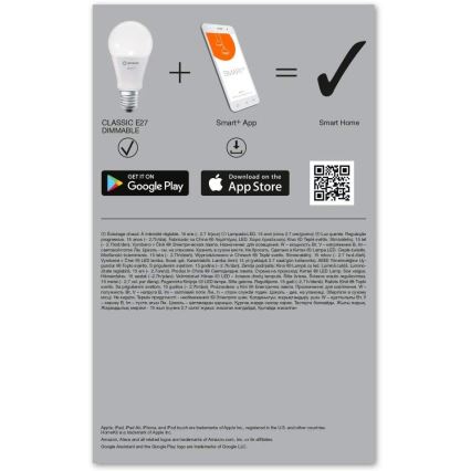 SETTI 3x Himmennettevä LED-polttimo SMART+ E27/9W/230V 2700K Wi-Fi - Ledvance