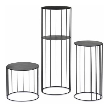 SETTI 3x Kukkateline LOFT musta