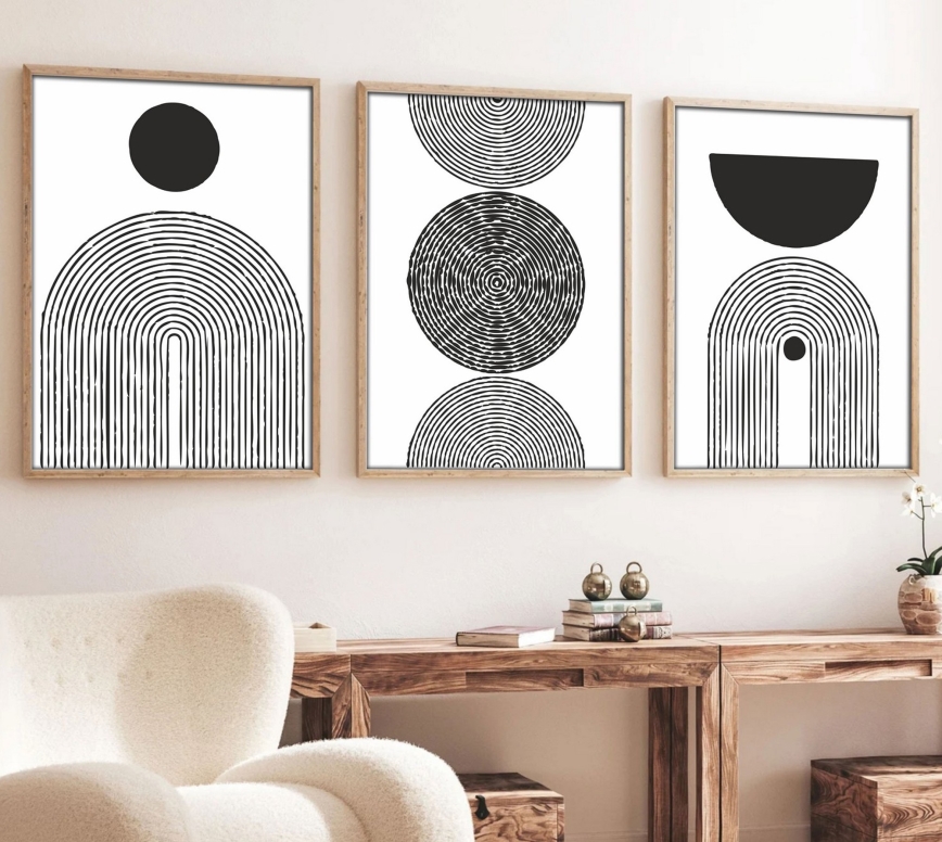 SETTI 3x Kuva valokuvakehyksessä 50x70 cm musta/valkoinen