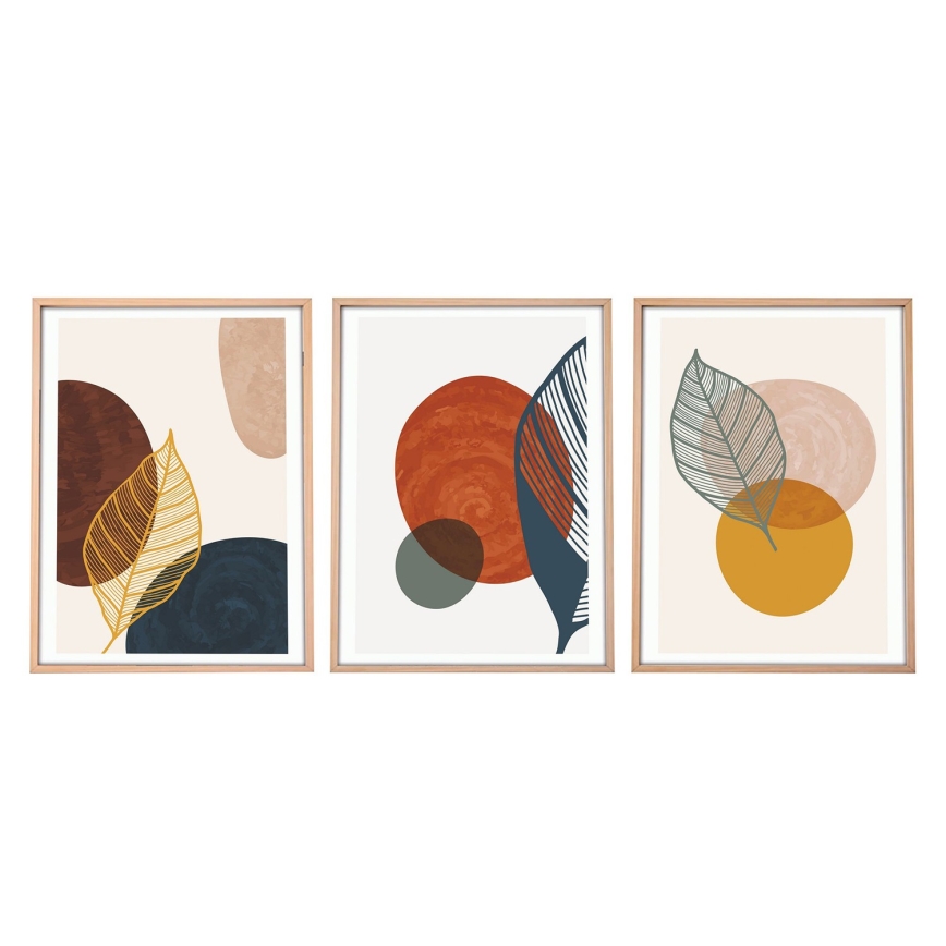 SETTI 3x Kuva valokuvakehyksessä 50x70 cm värikäs