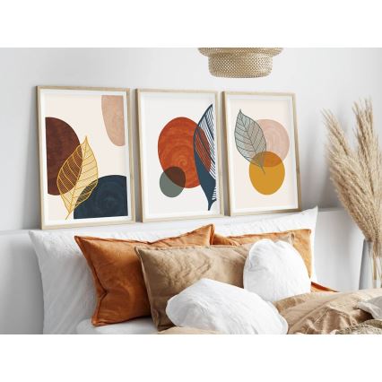 SETTI 3x Kuva valokuvakehyksessä 50x70 cm värikäs