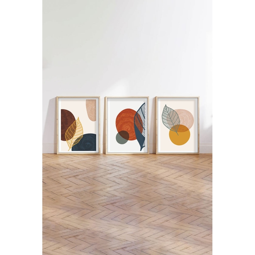 SETTI 3x Kuva valokuvakehyksessä 50x70 cm värikäs