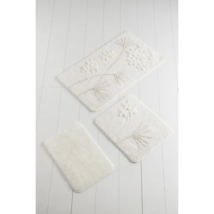 SETTI 3x Kylpyhuonematto ORKIDE 60/60/100 cm beige