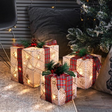 SETTI 3x LED joululahja 48xLED/3,6W/230V IP44 lämmin valkoinen