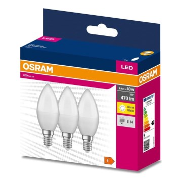 SETTI 3x LED-polttimo B38 E14/4,9W/230V 3000K - Osram
