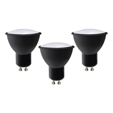 SETTI 3x LED-polttimo ECOLINE GU10/6W/230V 4000K musta - Brilagi