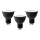 SETTI 3x LED-polttimo ECOLINE GU10/6W/230V 4000K musta - Brilagi
