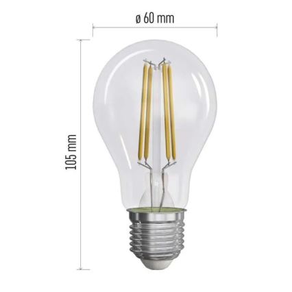 SETTI 3x LED-polttimo FILAMENT A60 E27/3,8W/230V 4000K Energialuokka A
