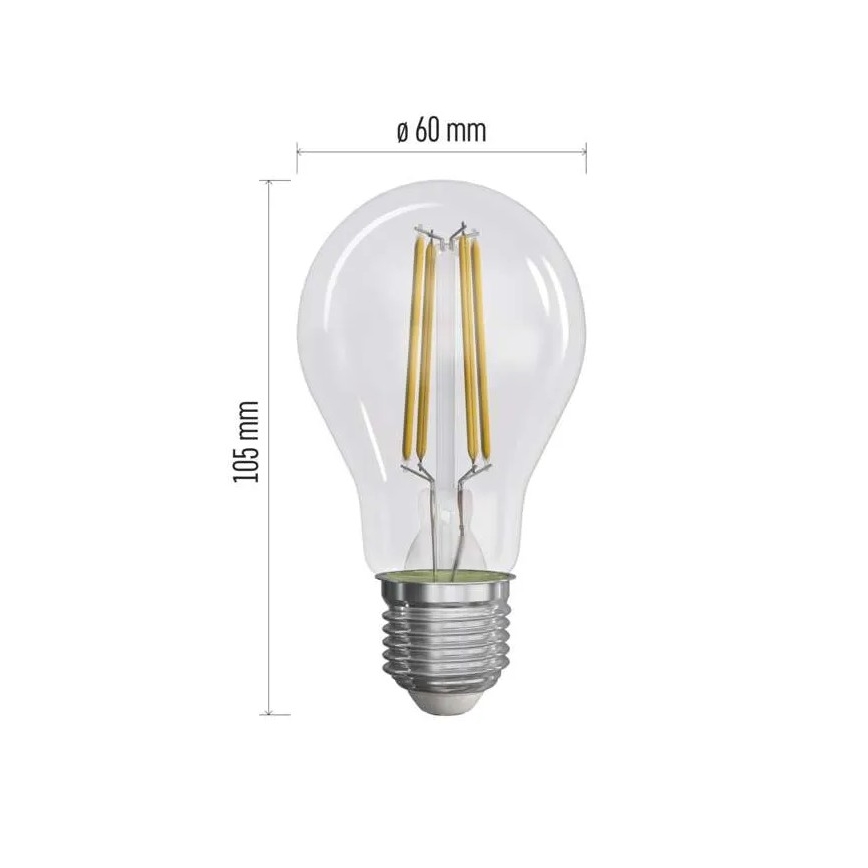 SETTI 3x LED-polttimo FILAMENT A60 E27/5W/230V 2700K Energialuokka A