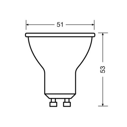 SETTI 3x LED-polttimo PAR16 GU10/2,6W/230V 2700K - Osram