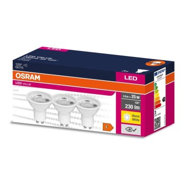SETTI 3x LED-polttimo PAR16 GU10/2,8W/230V 2700K 120° - Osram