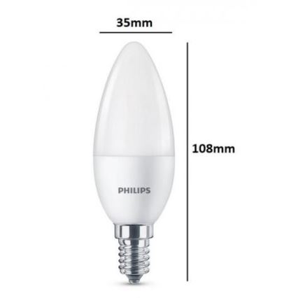 Setti 3x LED-polttimo Philips E14/5,5W/230V 2700K