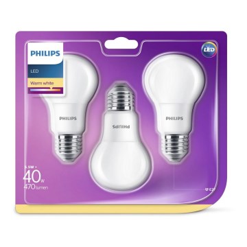 SETTI 3x LED-polttimo Philips E27/5,5W/230V 2700K